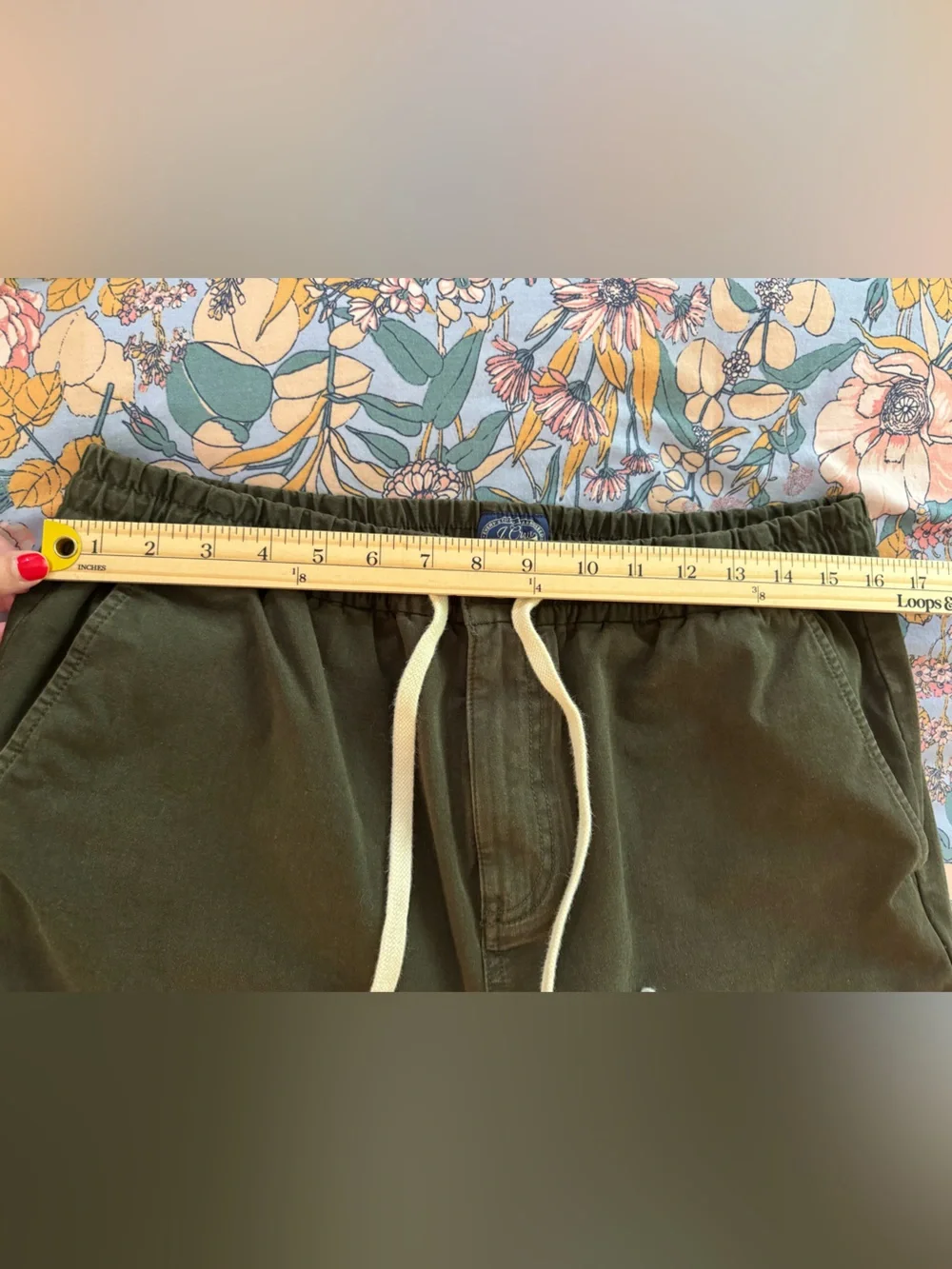 J. Crew Men's Olive Green Drawstring Chino